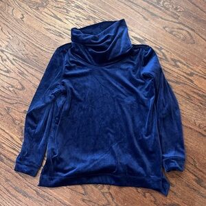 Magaschoni Navy Blue Velvet Turtleneck Sweater size medium